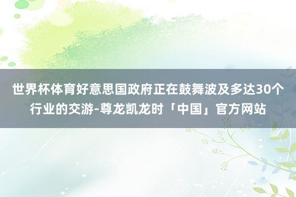 世界杯体育好意思国政府正在鼓舞波及多达30个行业的交游-尊龙凯龙时「中国」官方网站