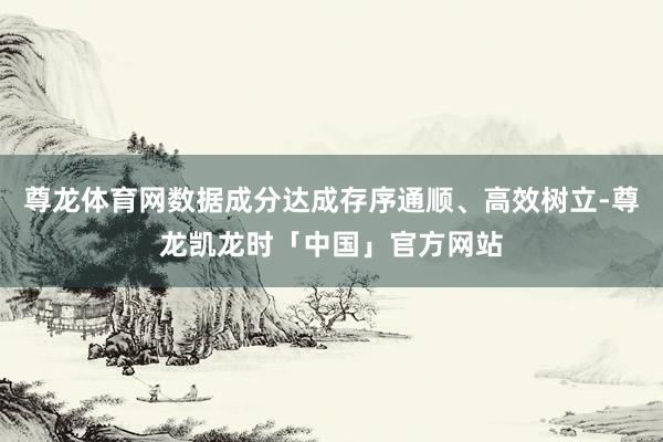 尊龙体育网数据成分达成存序通顺、高效树立-尊龙凯龙时「中国」官方网站
