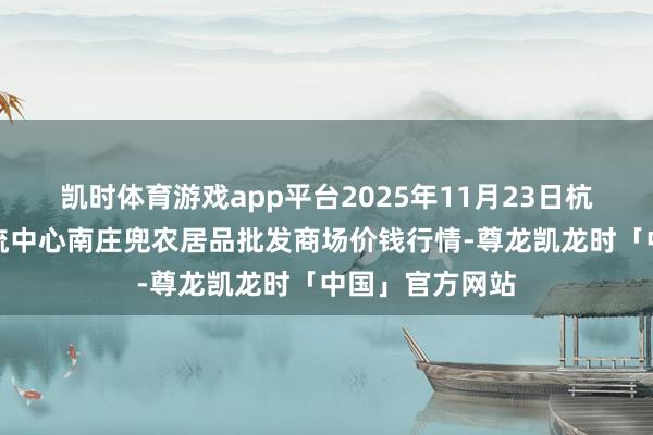 凯时体育游戏app平台2025年11月23日杭州农副居品物流中心南庄兜农居品批发商场价钱行情-尊龙凯龙时「中国」官方网站
