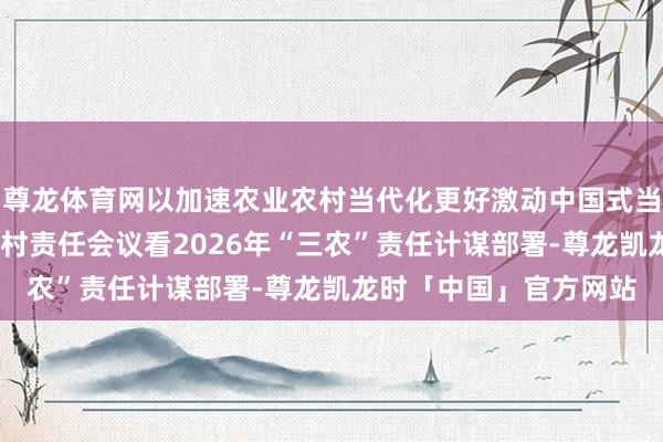尊龙体育网以加速农业农村当代化更好激动中国式当代化配置——从中央农村责任会议看2026年“三农”责任计谋部署-尊龙凯龙时「中国」官方网站